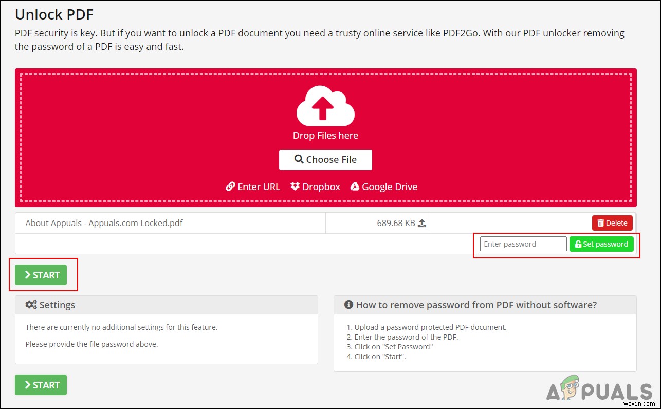 Thêm hoặc xóa mật khẩu khỏi file PDF chuyên nghiệp