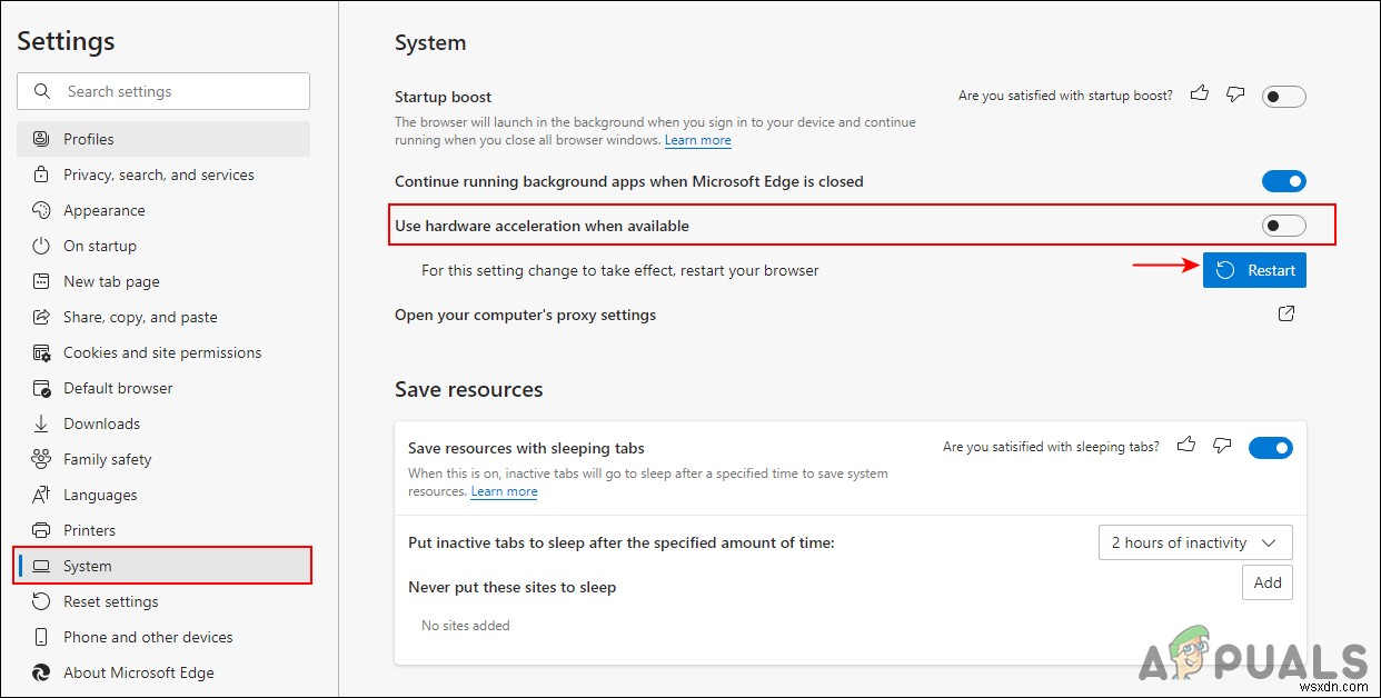 Bật/tắt tăng tốc phần cứng trong trình duyệt Web (Edge, Chrome, Firefox)