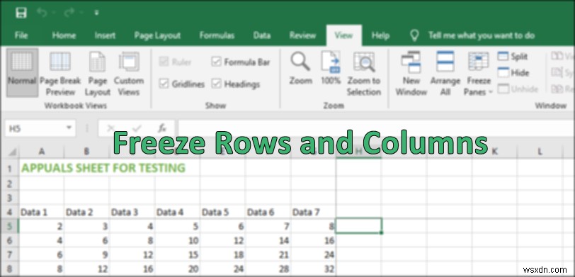 Cách đóng băng hàng và cột trong Microsoft Excel