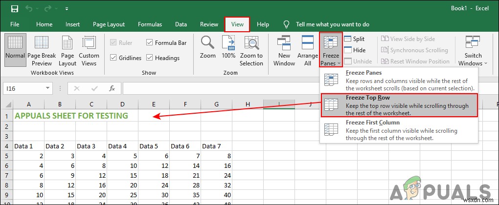 Cách đóng băng hàng và cột trong Microsoft Excel
