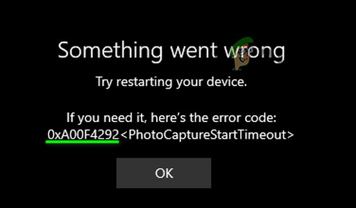 [ĐÃ KHẮC PHỤC] 0xA00F4292 Photo Capture Start Time Out