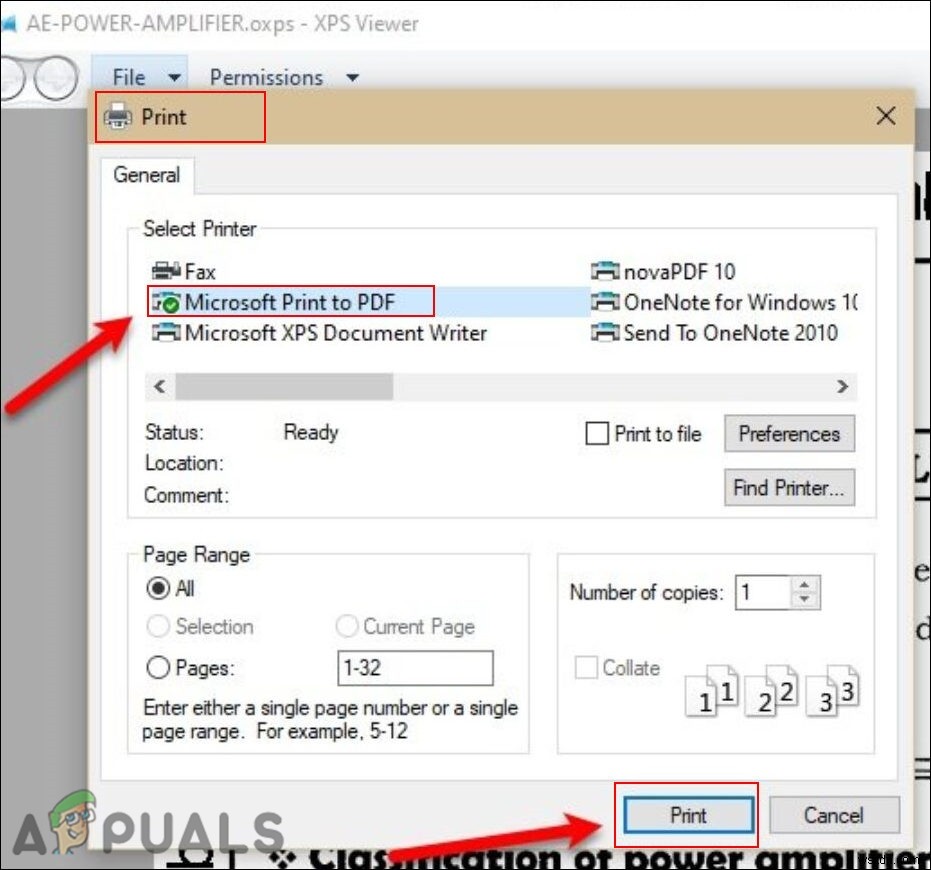 Cách chuyển đổi OXPS sang PDF trên Windows