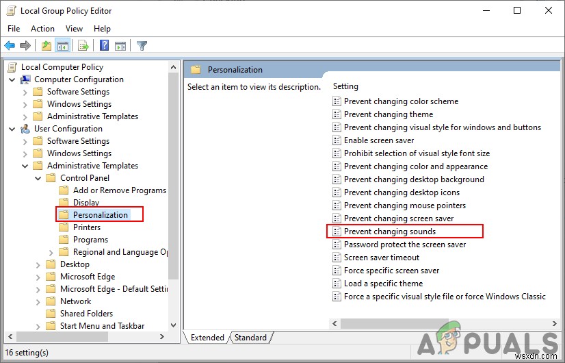 Cách ngăn người dùng thay đổi âm thanh hệ thống và sự kiện trong Windows 10