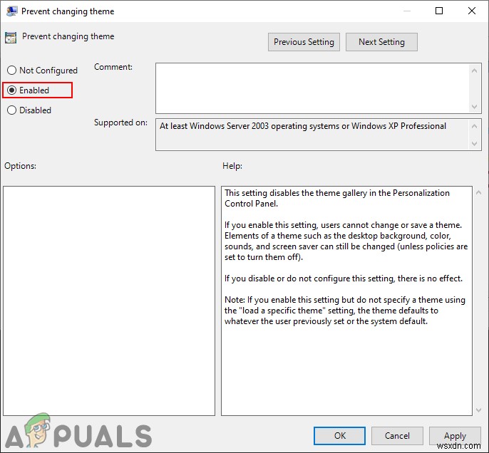 Cách ngăn người dùng thay đổi giao diện (Theme) trong Windows 10
