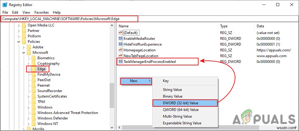 Cách vô hiệu hóa Kết thúc tiến trình trong Trình quản lý tác vụ trình duyệt Microsoft Edge