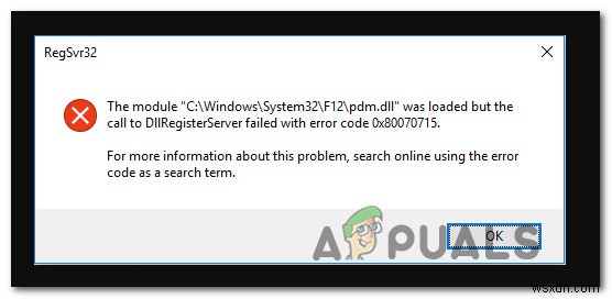 Sửa lỗi: DLLRegisterserver thất bại với mã lỗi 0x80070715 trên Windows 10