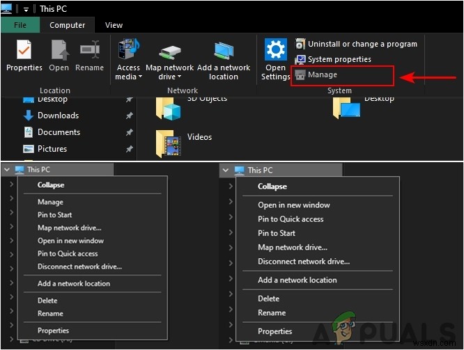 Cách thêm hoặc xóa mục Manage trên menu chuột phải File Explorer