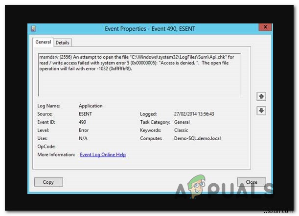 Cách sửa lỗi ESENT 490 trên Windows 10