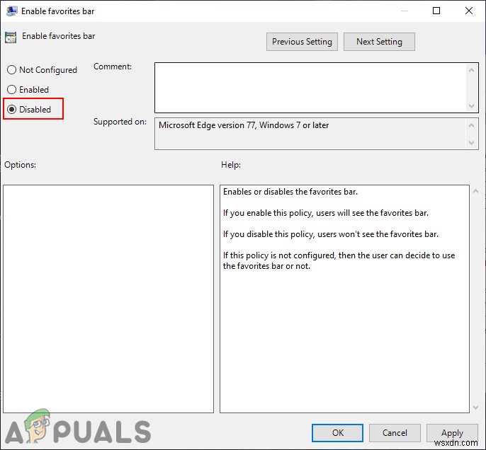Cách thêm hoặc xóa thanh Favorites (Yêu thích) trong Microsoft Edge