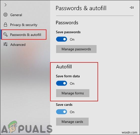Cách bật/tắt Autofill (Tự động điền) trong Microsoft Edge