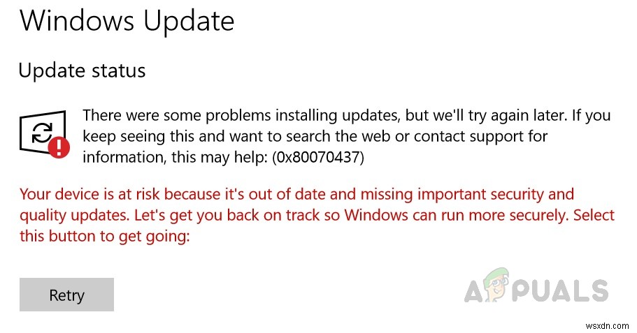 Cách khắc phục lỗi Windows Update 0x80070437 trên Windows 10