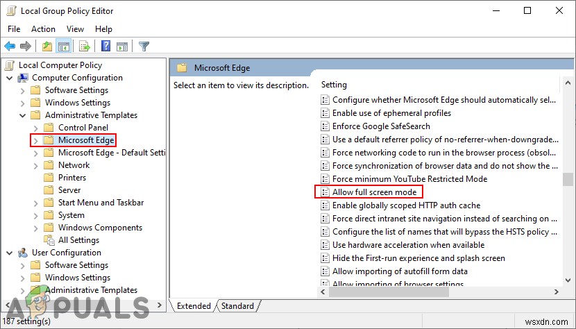 Cách tắt chế độ toàn màn hình (Full-screen) trong Microsoft Edge