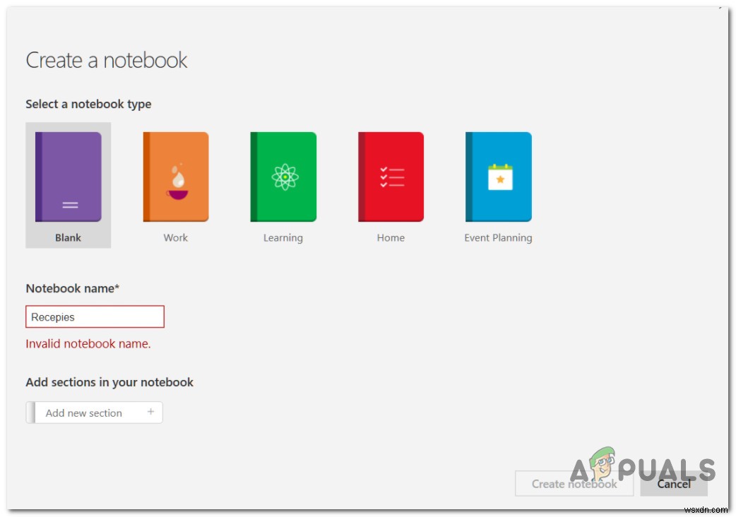 Cách sửa lỗi OneNote Invalid Notebook Name (Tên sổ ghi chép không hợp lệ) trên Windows 10