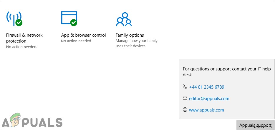 Cách tùy chỉnh thông tin liên hệ hỗ trợ trong Windows Security