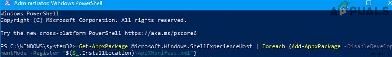 Khắc phục: Cần cài đặt Microsoft.Windows.ShellExperienceHost và Microsoft.Windows.Cortana