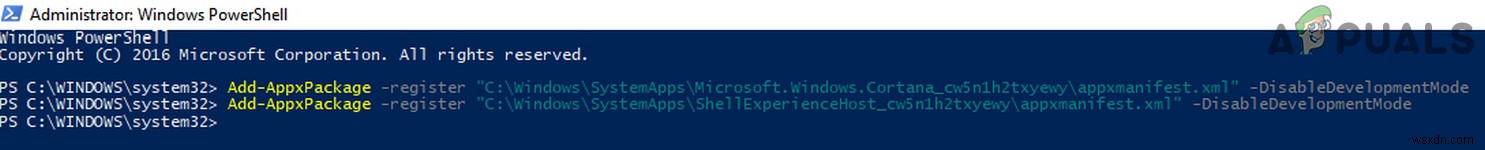 Khắc phục: Cần cài đặt Microsoft.Windows.ShellExperienceHost và Microsoft.Windows.Cortana