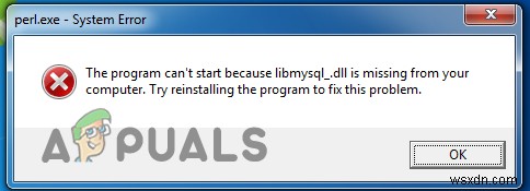 Khắc phục: Thiếu file Libmysql.dll