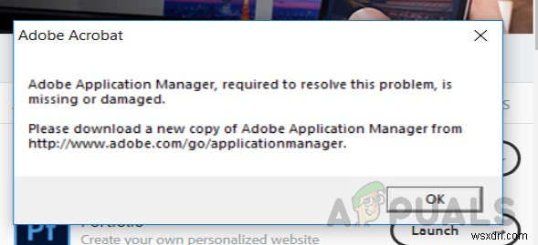 Cách khắc phục lỗi Adobe Application Manager bị thiếu hoặc hỏng