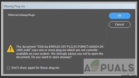 Cách khắc phục lỗi thiếu Plugin trong Adobe InDesign