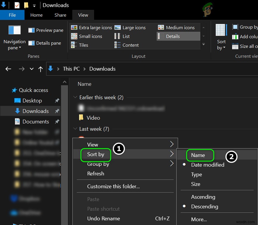 Cách ngăn File Explorer sắp xếp theo Tuần và Tháng