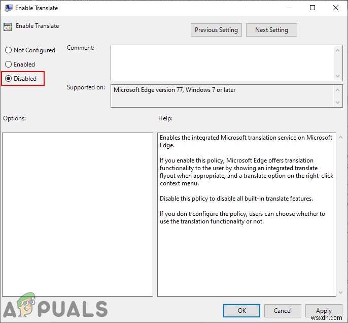 Cách tắt đề xuất dịch trang trong Microsoft Edge Chromium