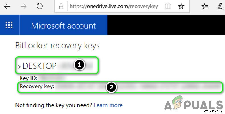 Khắc phục: Không tìm thấy Khóa khôi phục BitLocker