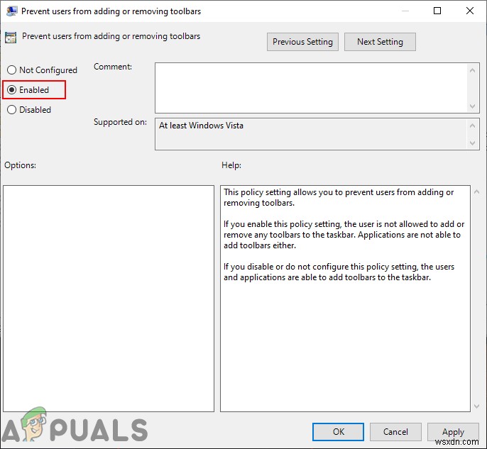 Cách Ngăn Người dùng Thêm hoặc Xóa Thanh công cụ trên Taskbar?