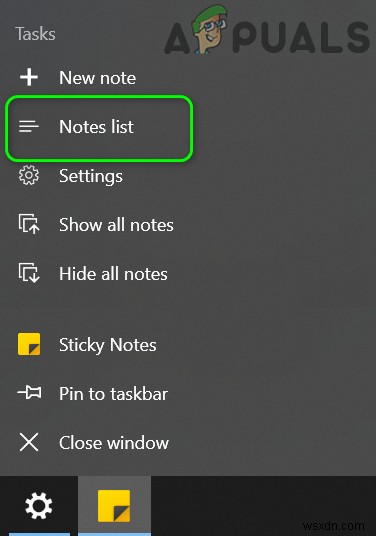 Sửa lỗi: Biểu tượng Sticky Notes trên Thanh tác vụ không được gom nhóm