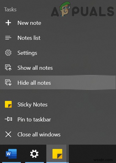 Sửa lỗi: Biểu tượng Sticky Notes trên Thanh tác vụ không được gom nhóm