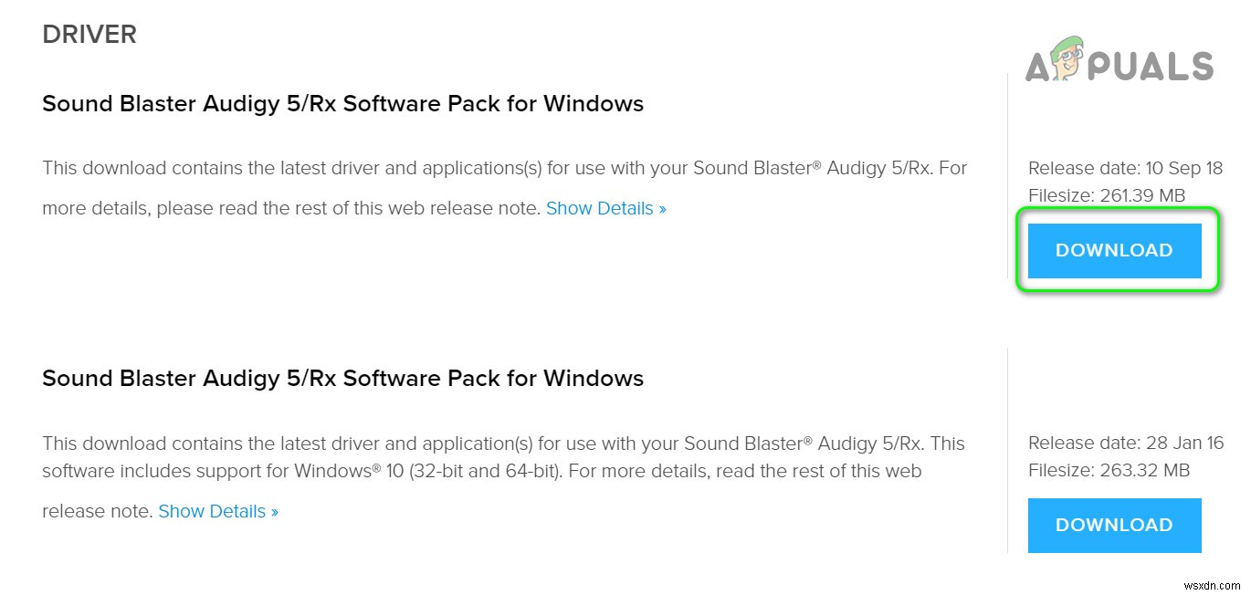 Sửa lỗi: Creative SB Audigy 2 ZS Driver Issue - Không có âm thanh sau Cập nhật Windows 1903