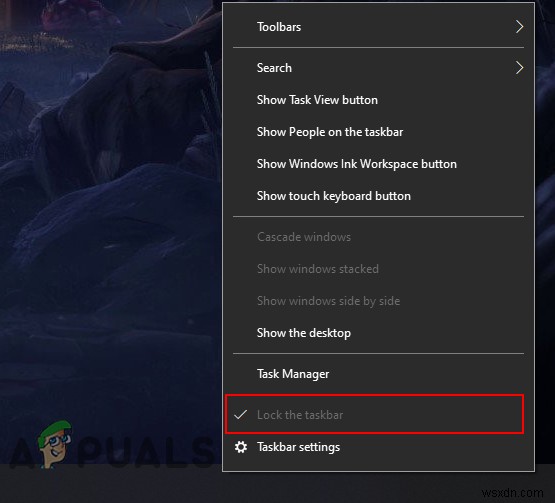 Cách tắt Lock the Taskbar (Khóa thanh tác vụ) trong Windows 10?