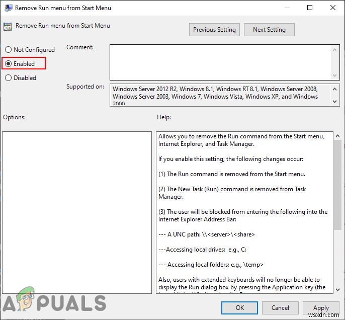 Cách tắt lệnh Run (Chạy) trên Windows 10?