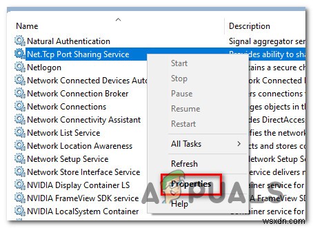 [KHẮC PHỤC] Dịch vụ  NET.TCP Port Sharing Service  không thể khởi động