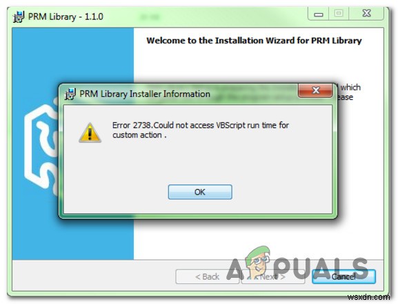 Khắc phục: Không thể truy cập JavaScript / VBScript Runtime cho Custom Action (Lỗi 2738)