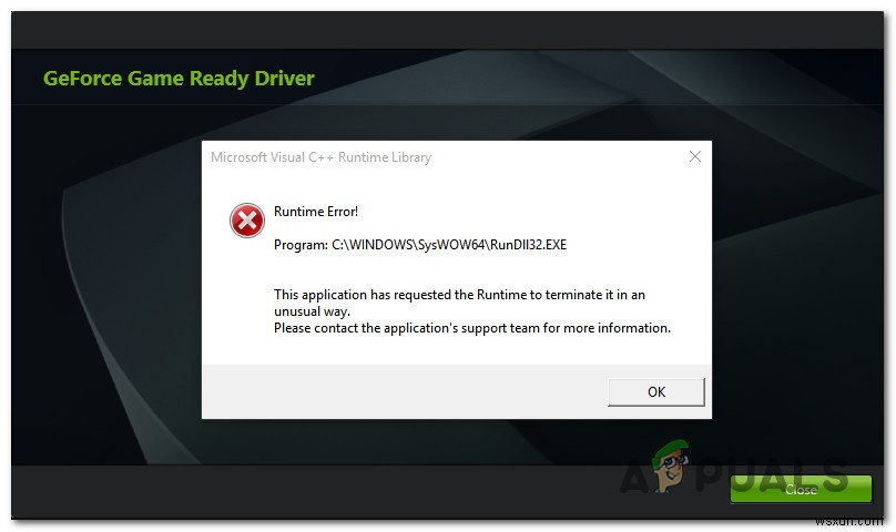 Cách khắc phục lỗi GeForce Experience  C++ Runtime Error 