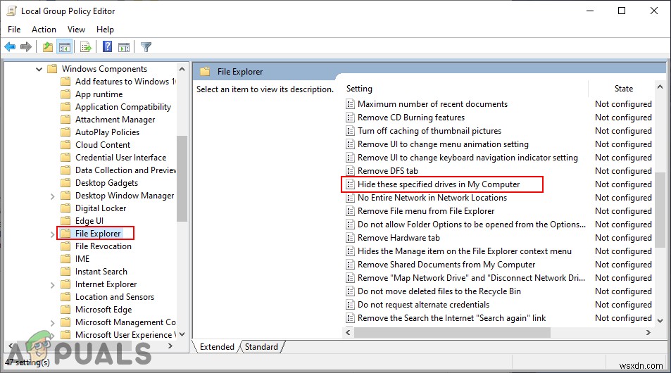 Cách ẩn ổ đĩa cụ thể trong File Explorer trên Windows 10