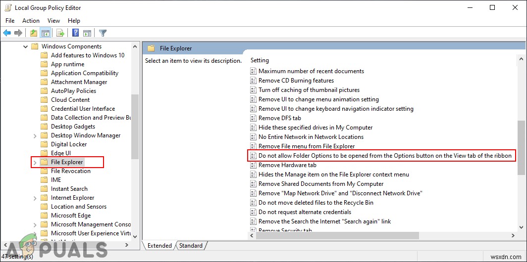 Cách vô hiệu hóa Folder Options (Tùy chọn thư mục) trong File Explorer
