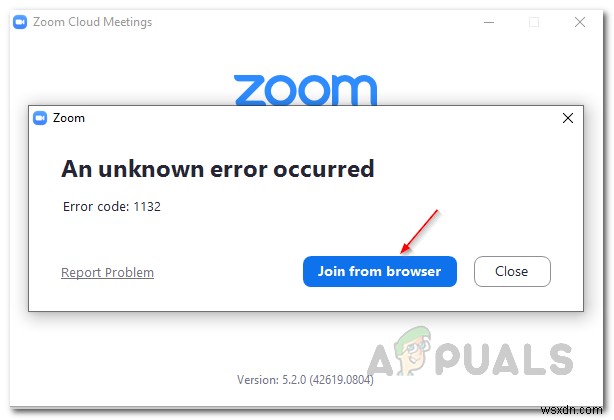 Cách khắc phục lỗi Zoom mã 1132
