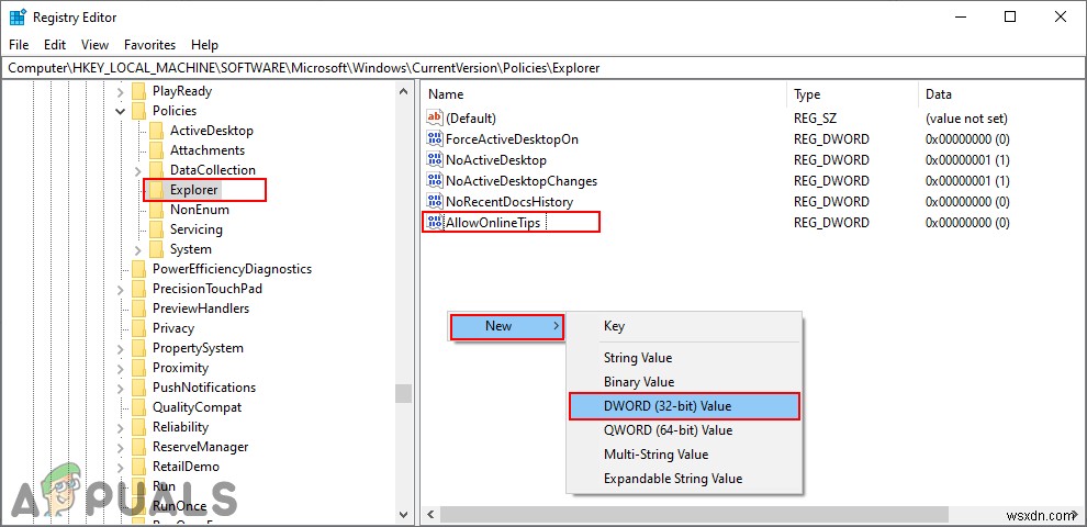 Cách tắt mẹo trực tuyến trong ứng dụng Cài đặt Windows