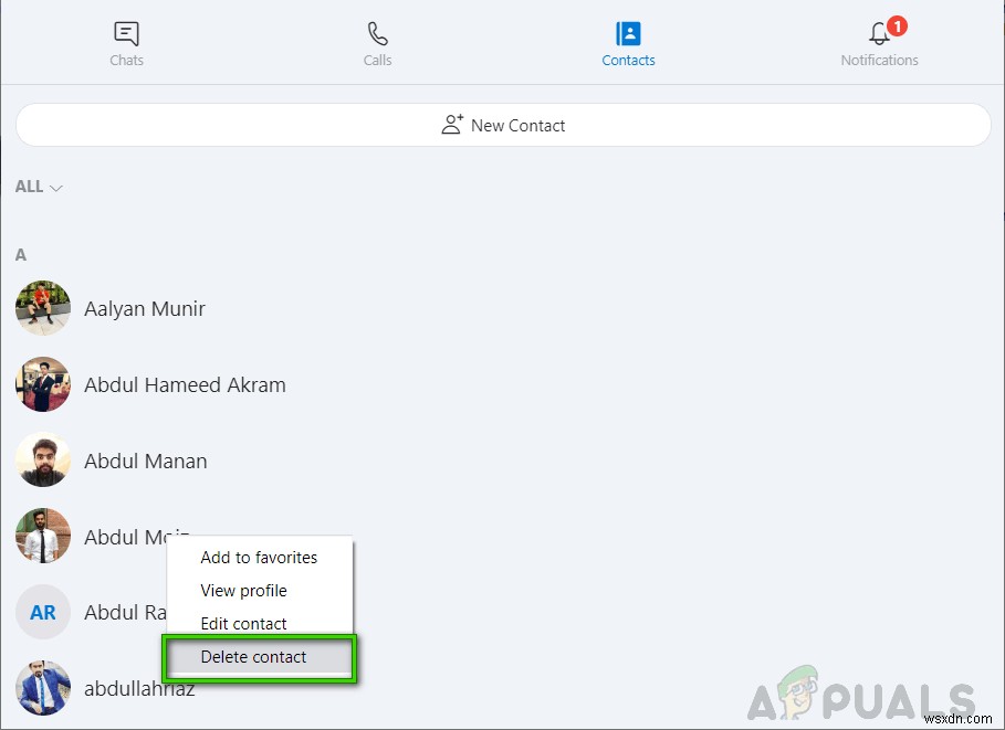 Cách xóa danh bạ Skype?