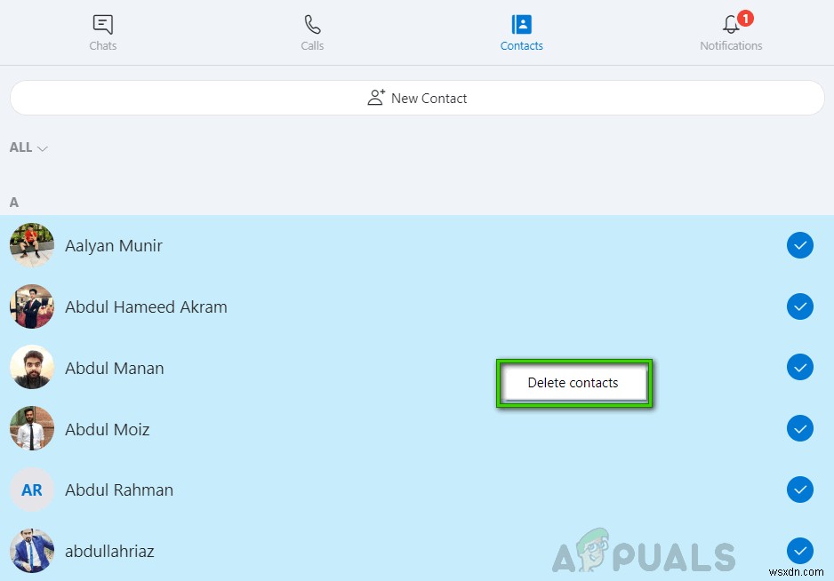 Cách xóa danh bạ Skype?