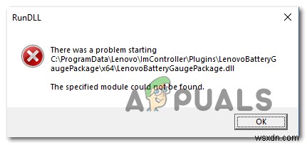 [SỬA] Lỗi khởi động LenovoBatteryGaugePackage.dll