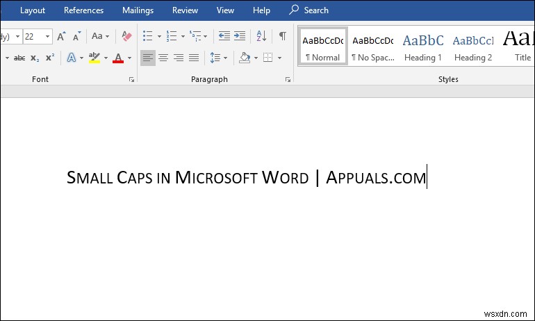 Cách tạo Chữ hoa nhỏ (Small Caps) trong Microsoft Word