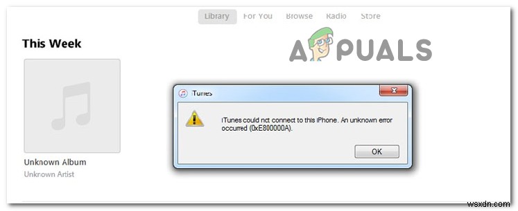 Cách khắc phục lỗi iTunes 0xE800000A