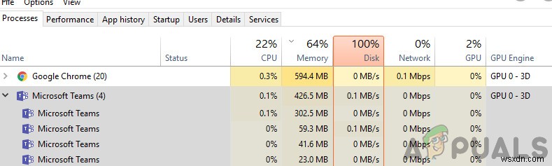 Khắc phục: CPU và Pin cao do Microsoft Teams