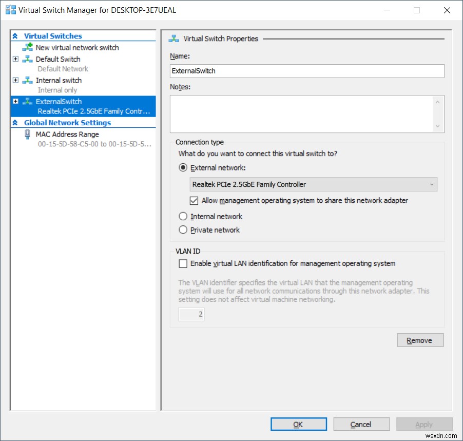 Khắc phục: Lỗi truy xuất danh sách Virtual Switches trong Hyper-V 2019