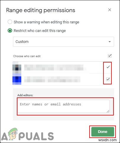 Cách bảo vệ/khóa ô không cho chỉnh sửa trong Google Sheets