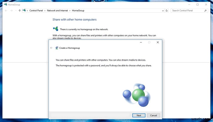 Các vấn đề khi thiết lập HomeGroup trên Windows 10