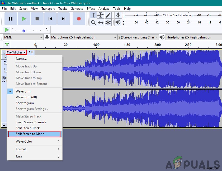Cách xóa giọng hát trong Audacity
