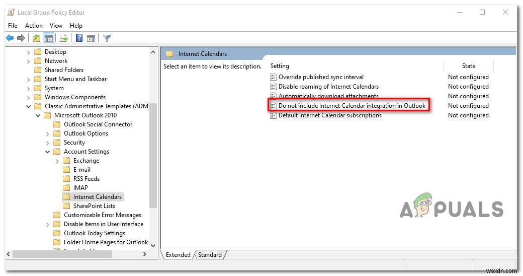 Sửa lỗi: Không thể thêm hoặc sử dụng Internet Calendar trong Outlook 2010 và phiên bản cũ hơn